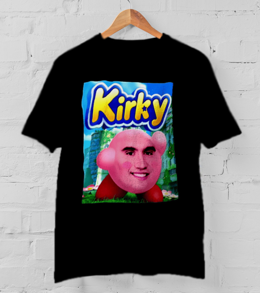 Kirky Kirby Nintendo Inspired Face Mashup Retro Gaming Nostalgia T-Shirt