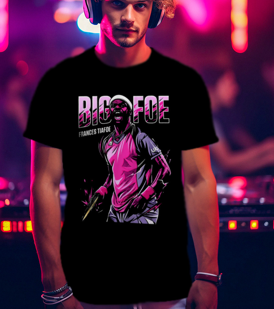 Frances Tiafoe Big Foe Tennis Scream Dynamic Pink Energy T-Shirt
