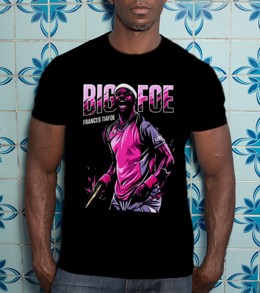 Frances Tiafoe Big Foe Tennis Scream Dynamic Pink Energy T-Shirt