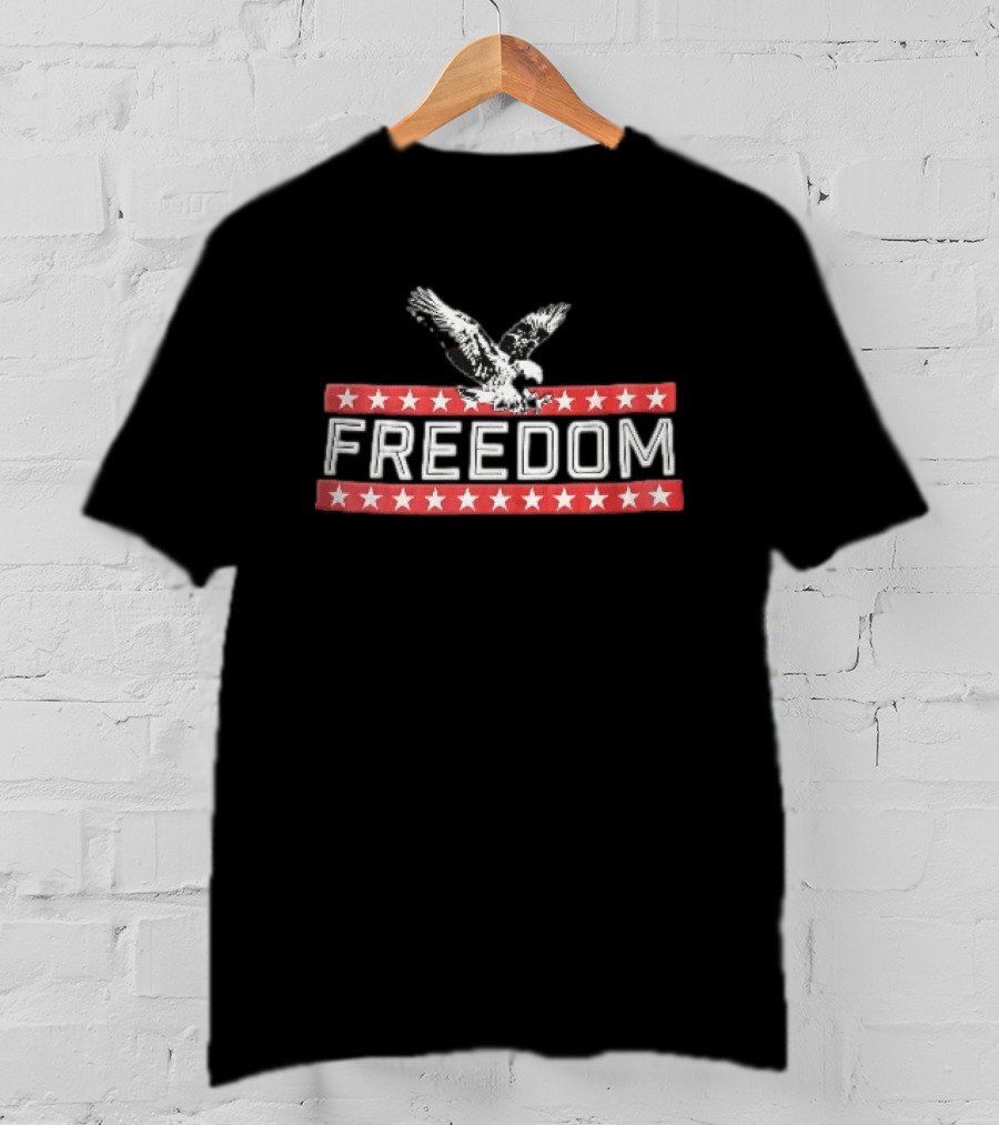 Freedom Swooping Eagle With Stars And Stripes Banners T-Shirt