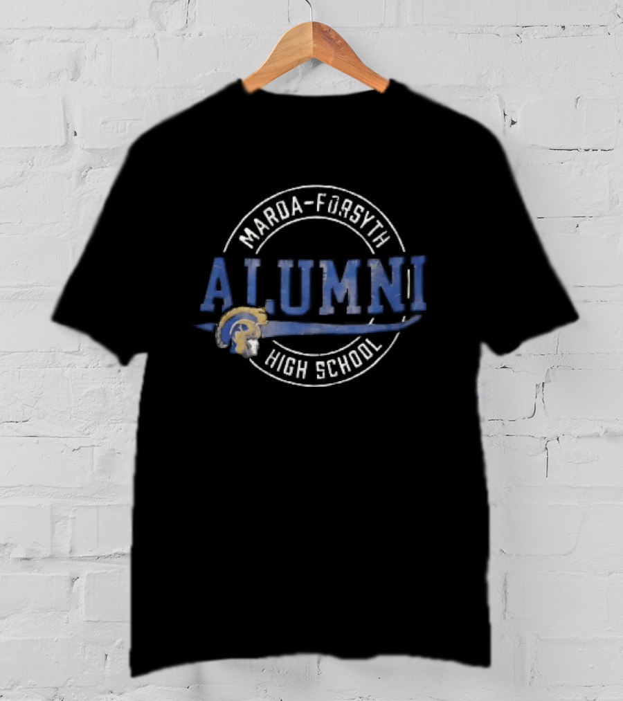 Maroa Forsyth High School Alumni Trojan Helmet Swoosh Frame T-Shirt