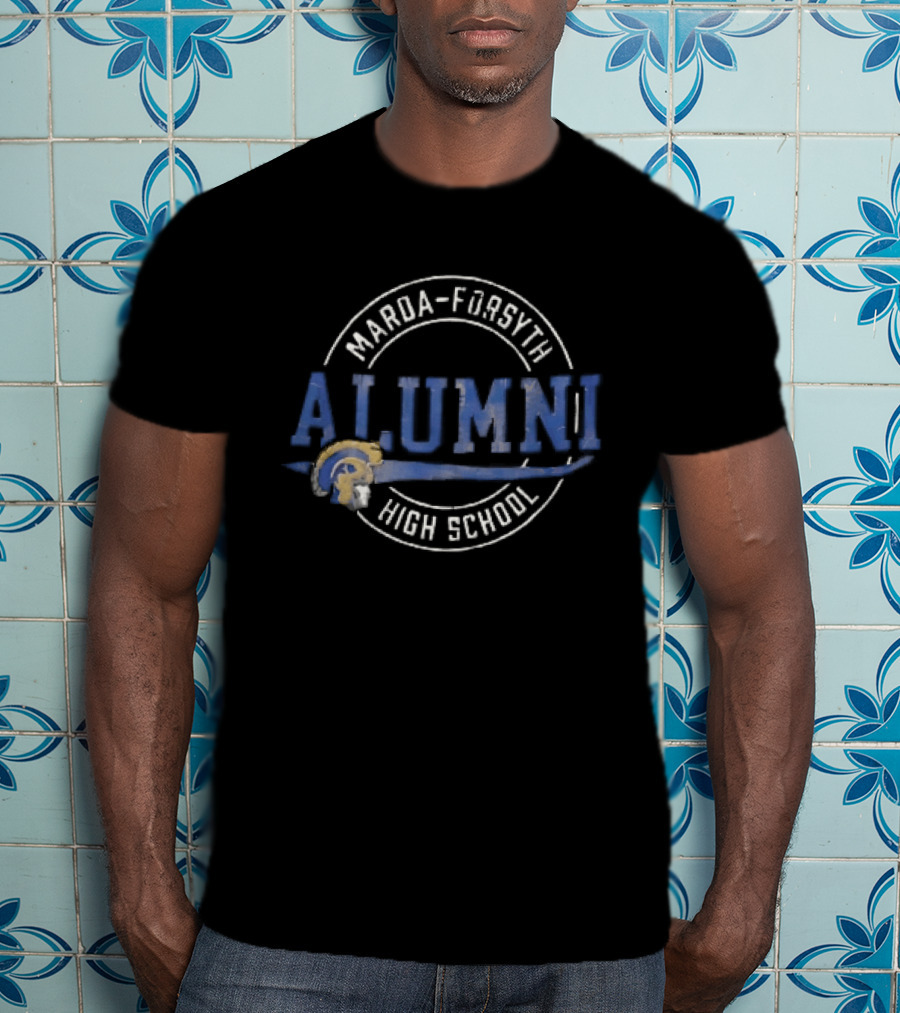 Maroa Forsyth High School Alumni Trojan Helmet Swoosh Frame T-Shirt