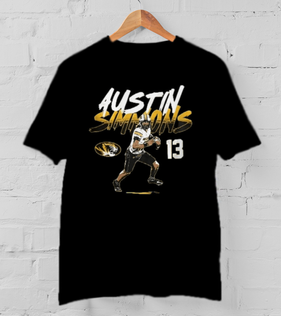 Missouri Tigers Austin Simmons 13 Quarterback NCAA Football T-Shirt