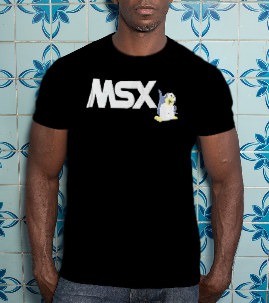 MSX Classic Pixel Penguin Video Game T-Shirt