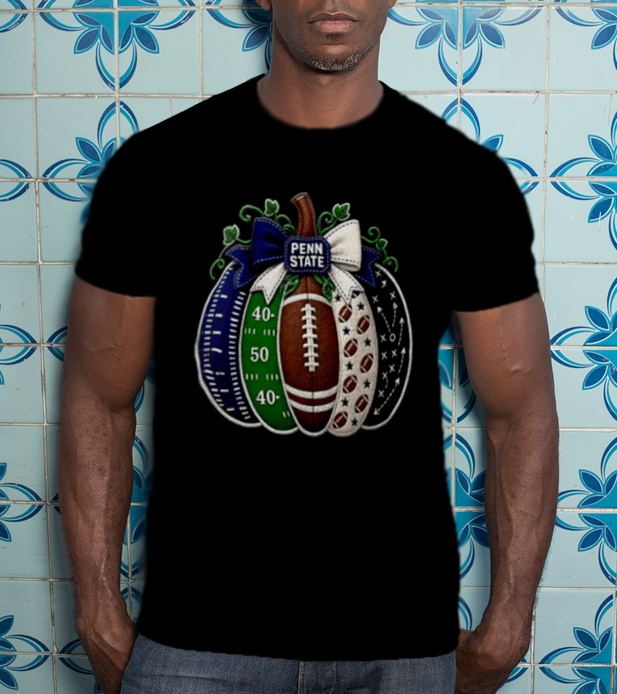 Penn State Football Pumpkin Fall Sports Season Football Decor T-Shirt