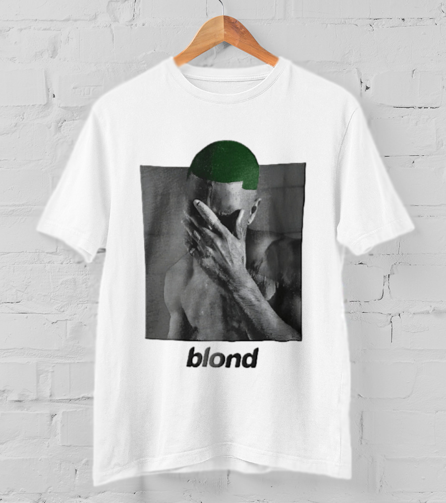 Blond Frank Ocean Green Hair Covering Face Halftone T-Shirt