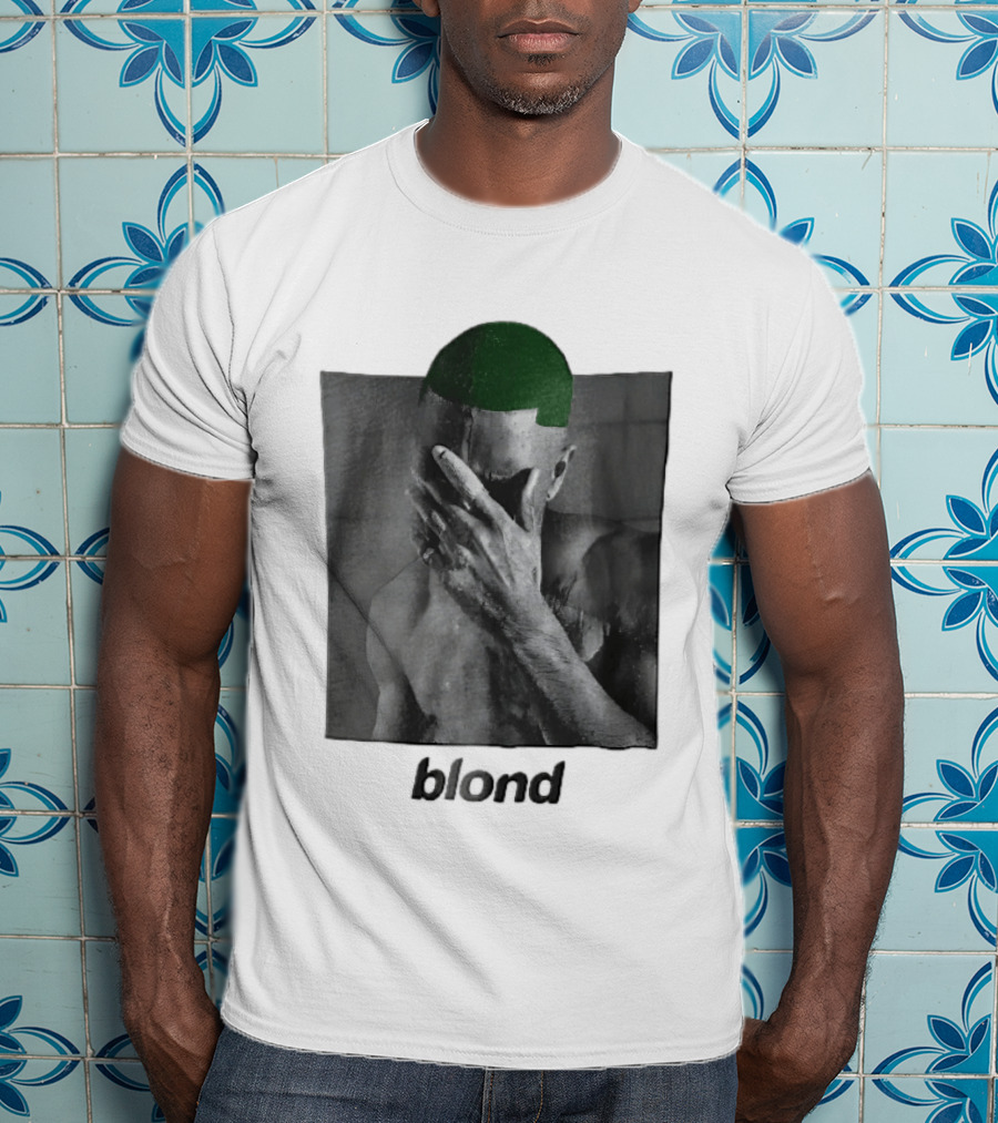 Blond Frank Ocean Green Hair Covering Face Halftone T-Shirt