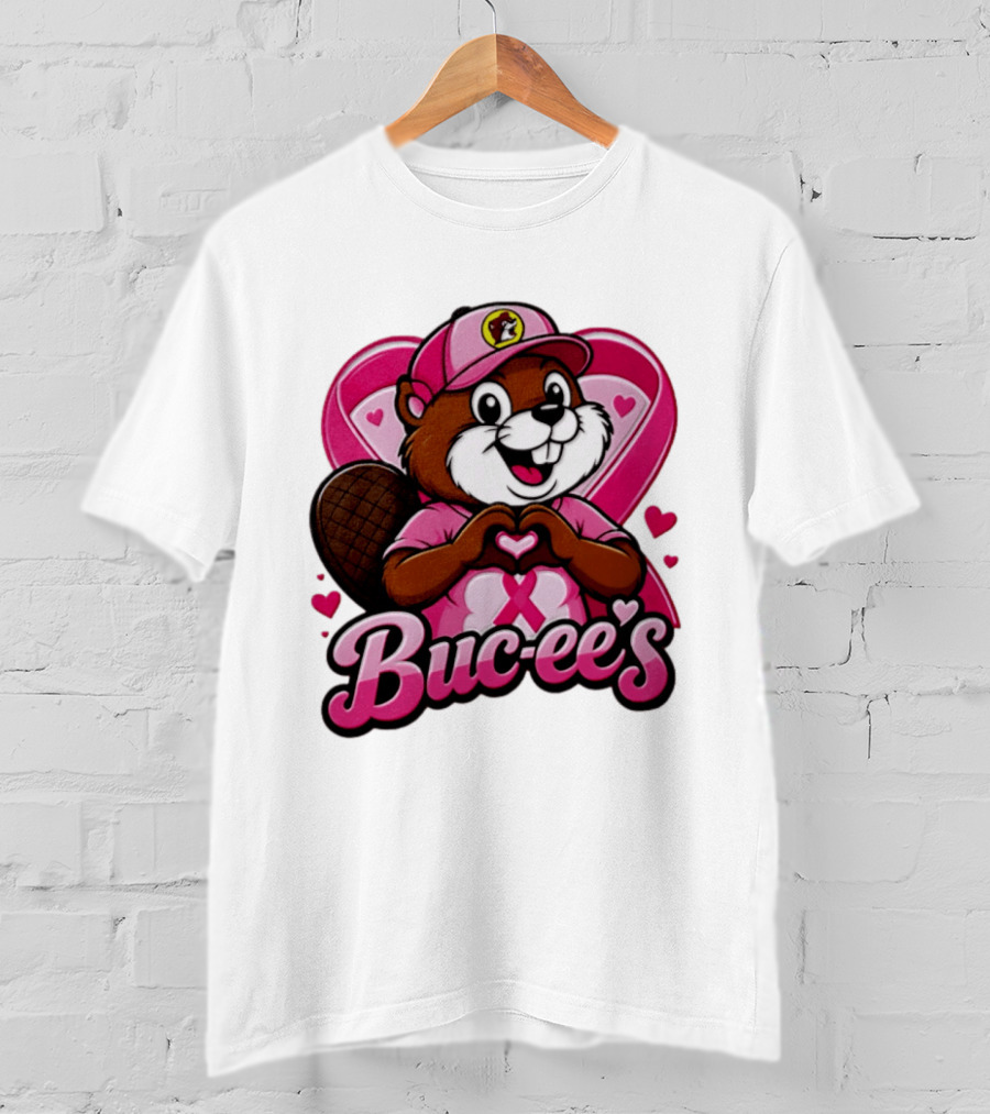 Buc Ee's Pink Ribbon Beaver Breast Cancer Awareness T-Shirt