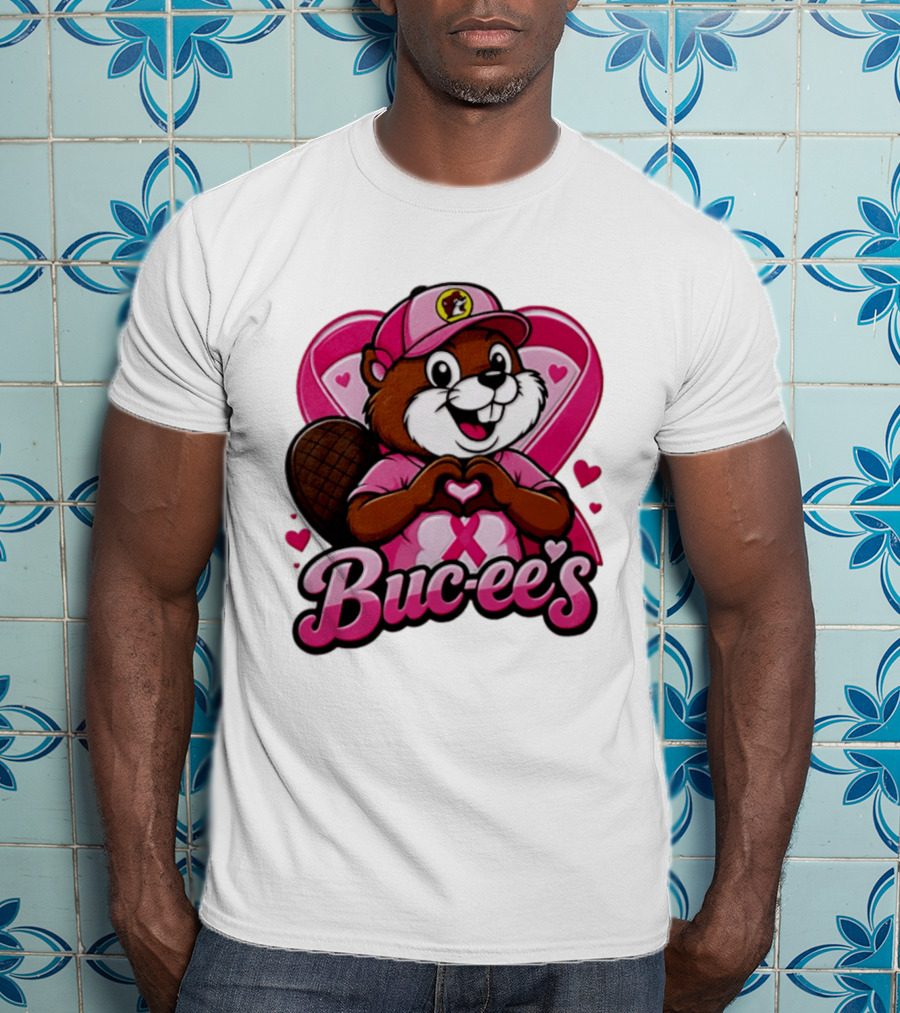 Buc Ee's Pink Ribbon Beaver Breast Cancer Awareness T-Shirt