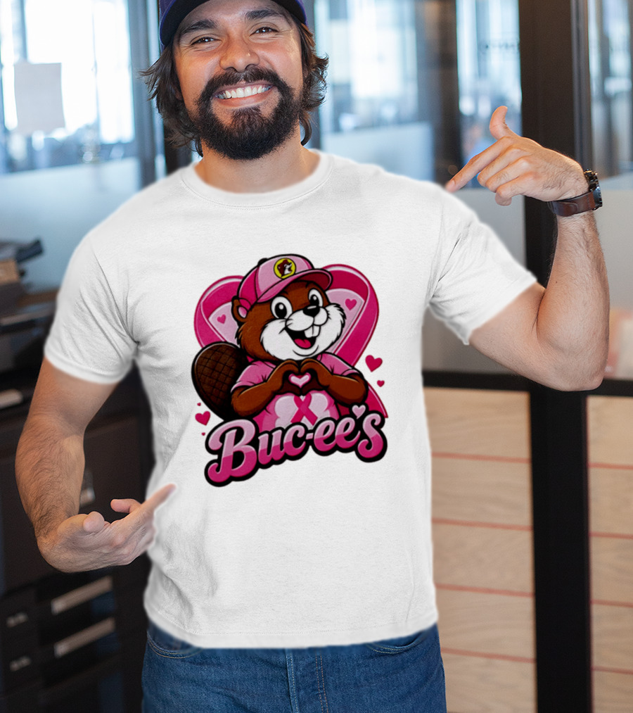 Buc Ee's Pink Ribbon Beaver Breast Cancer Awareness T-Shirt