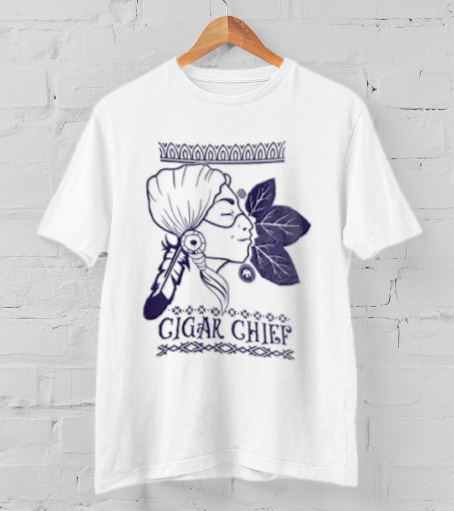Cigar Chief Native American Smoking Profile T-Shirt