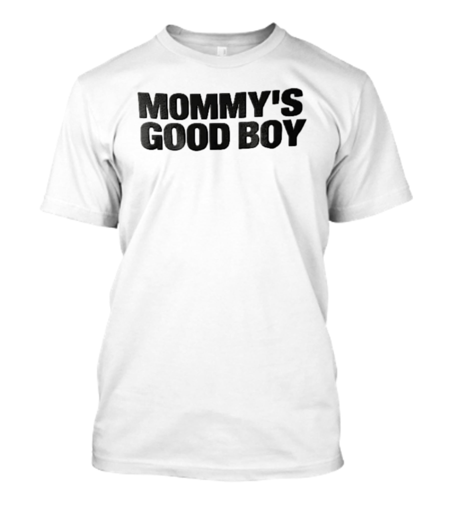 Mommy's Good Boy Sans Serif Lettering Black T-Shirt
