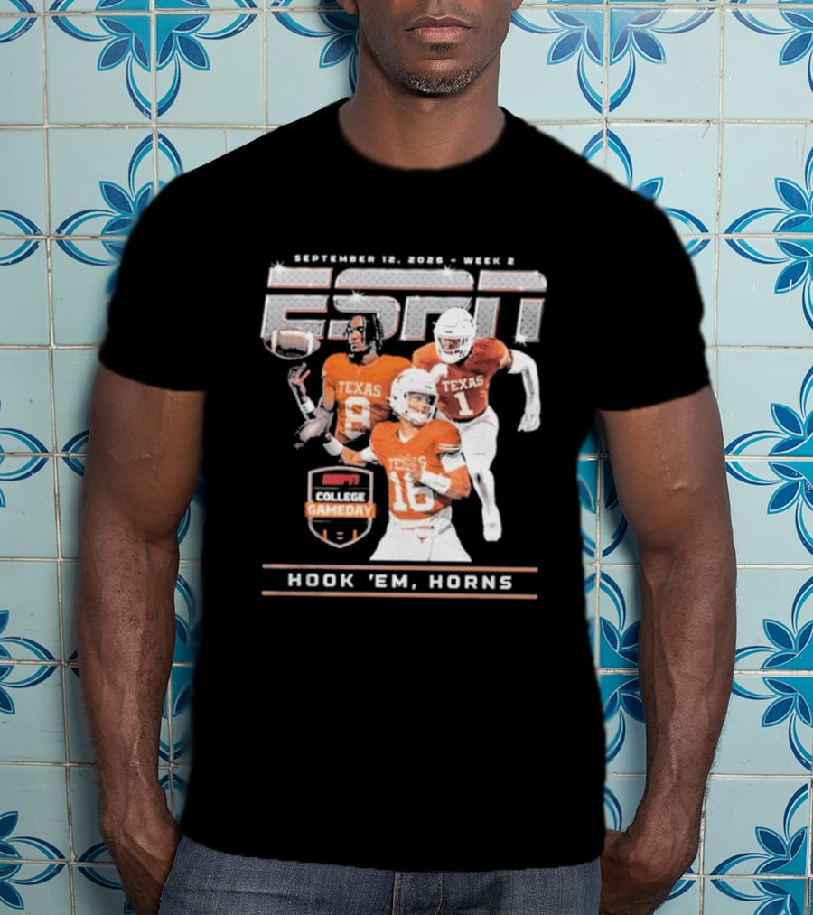 September 12 2026 ESPN College Gameday Texas Longhorns Hook 'Em Horns T-Shirt