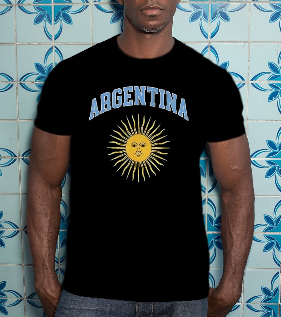 Argentina Sun Symbol Vintage Style Menswear T-Shirt
