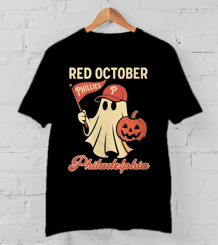 Red October Phillies Ghost Pumpkin Philadelphia T-Shirt