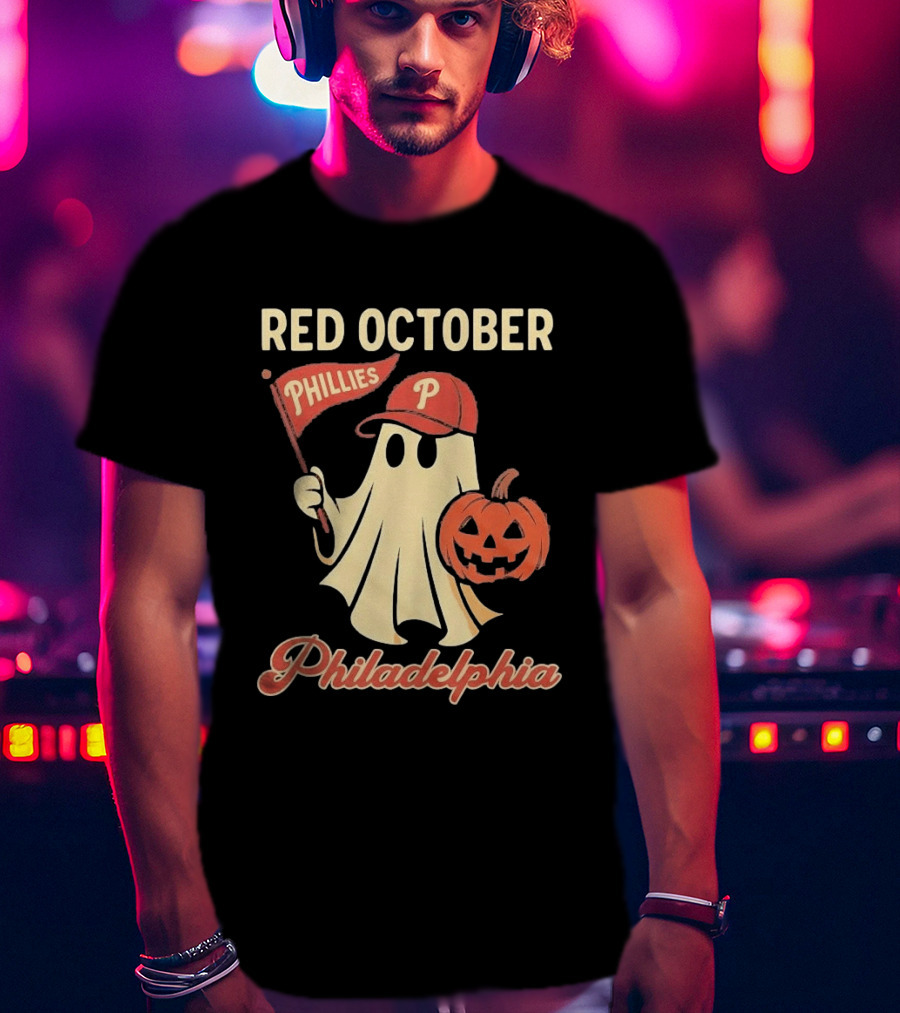 Red October Phillies Ghost Pumpkin Philadelphia T-Shirt