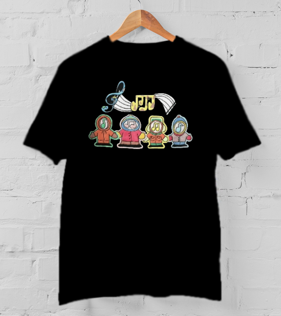 Cartoon Boys Treble Clef Musical Notes T-Shirt