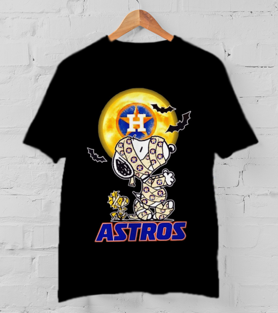 Houston Astros Snoopy Woodstock Halloween Mummy Cosplay T-Shirt