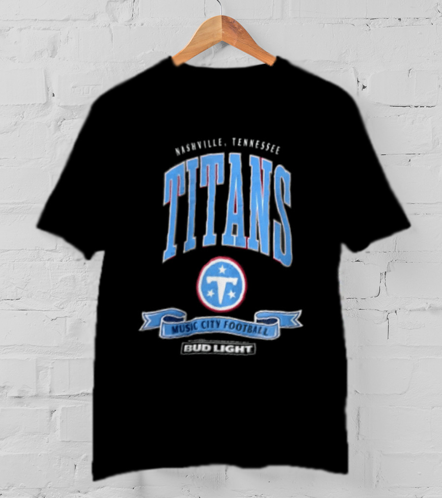 Nashville Tennessee Titans Music City Football Bud Light T-Shirt
