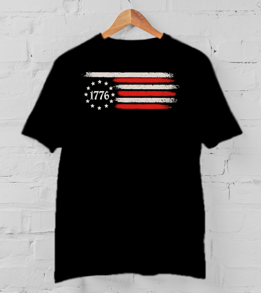 Imagine A Country So Great Even The People 1776 USA Flag Stars Stripes T-Shirt