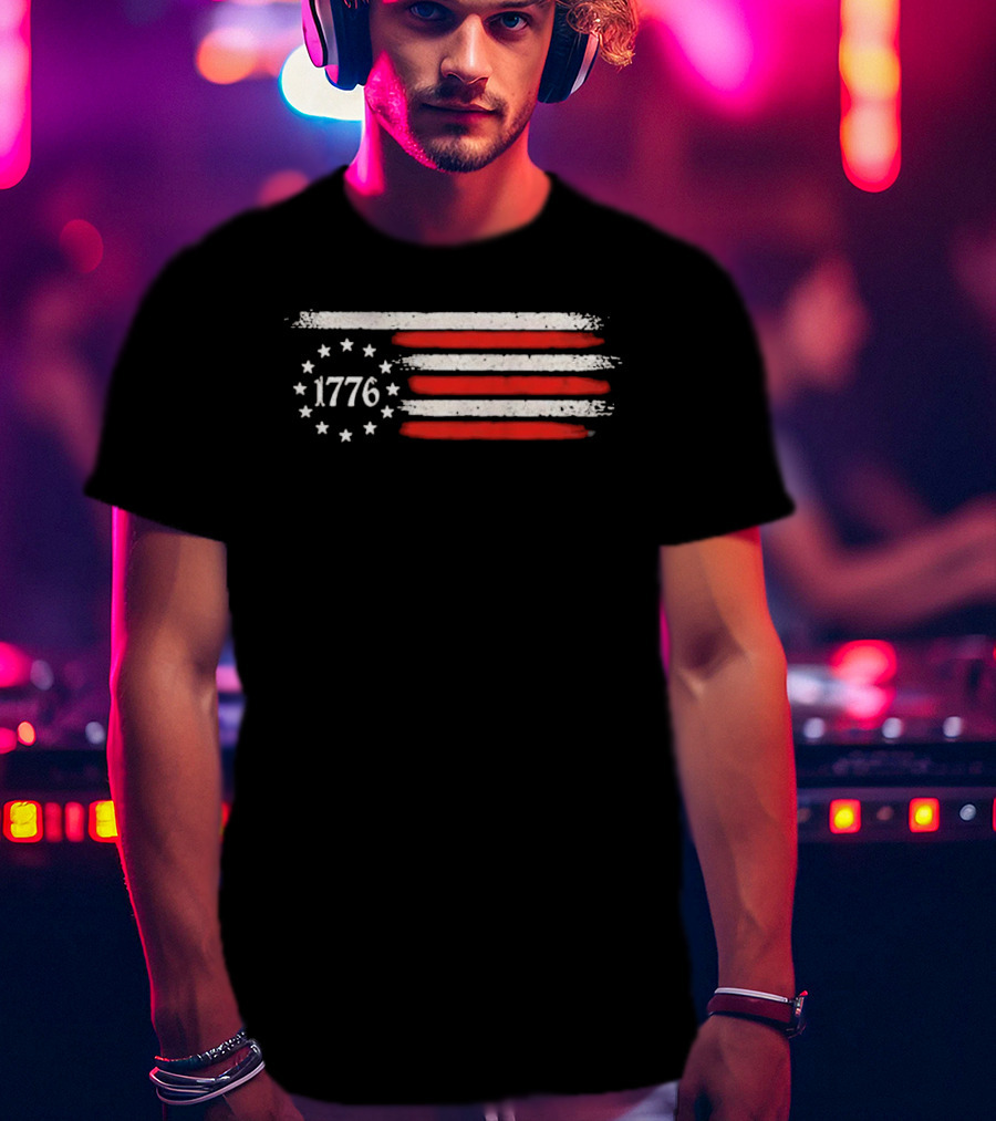Imagine A Country So Great Even The People 1776 USA Flag Stars Stripes T-Shirt