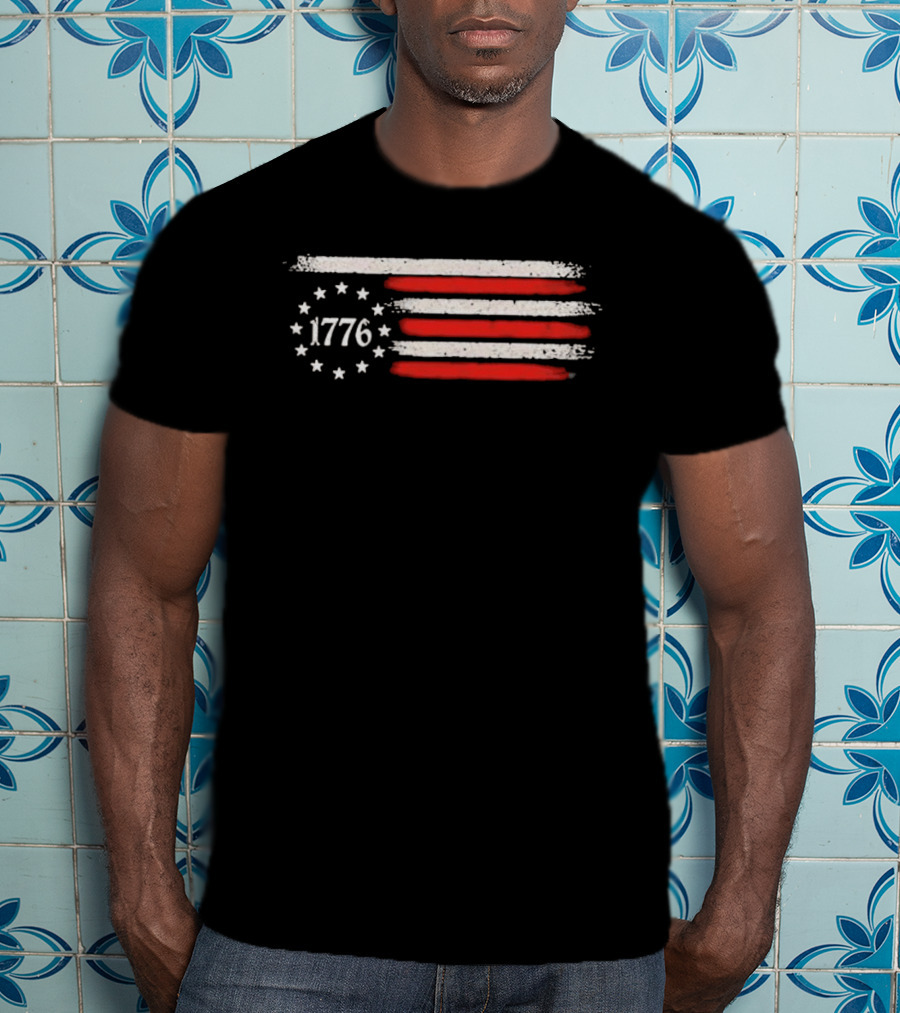 Imagine A Country So Great Even The People 1776 USA Flag Stars Stripes T-Shirt