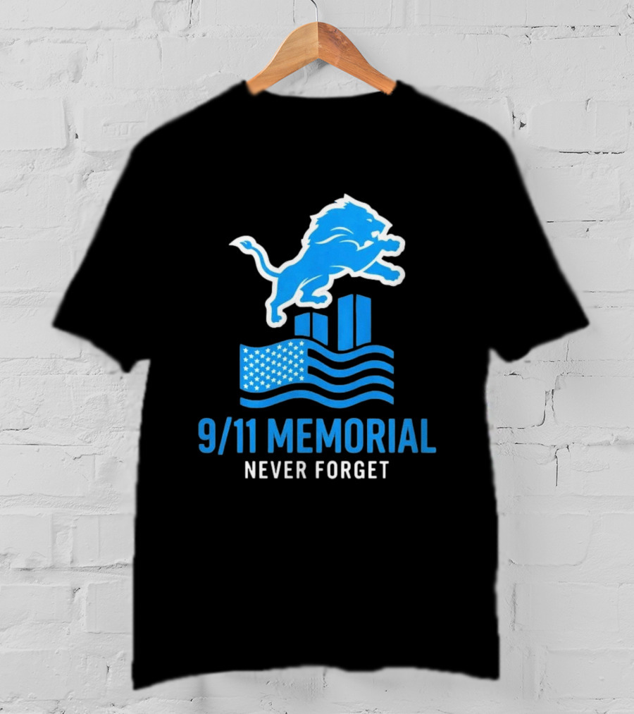 Detroit Lions 9/11 Memorial Never Forget 2026 T-Shirt