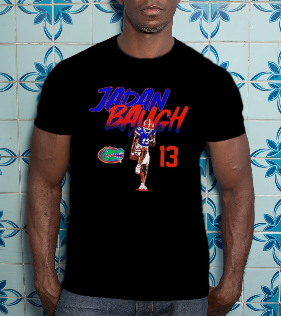 Florida Gators Jadan Baugh 13 Player Pose With Team T-Shirt