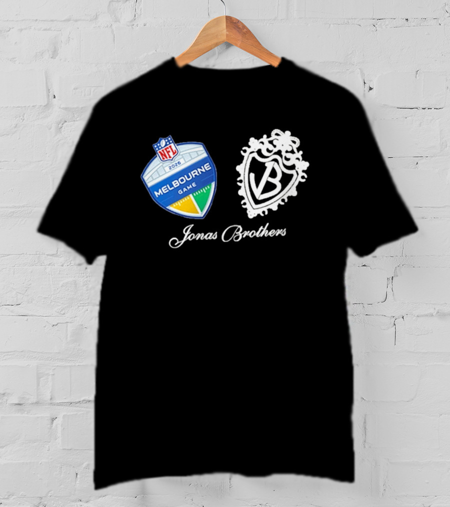 NFL 2026 Melbourne Game Jonas Brothers VB Crest T-Shirt