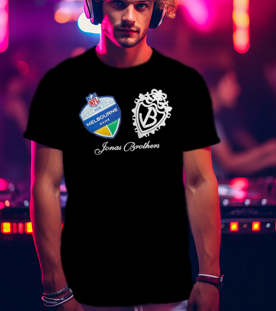NFL 2026 Melbourne Game Jonas Brothers VB Crest T-Shirt