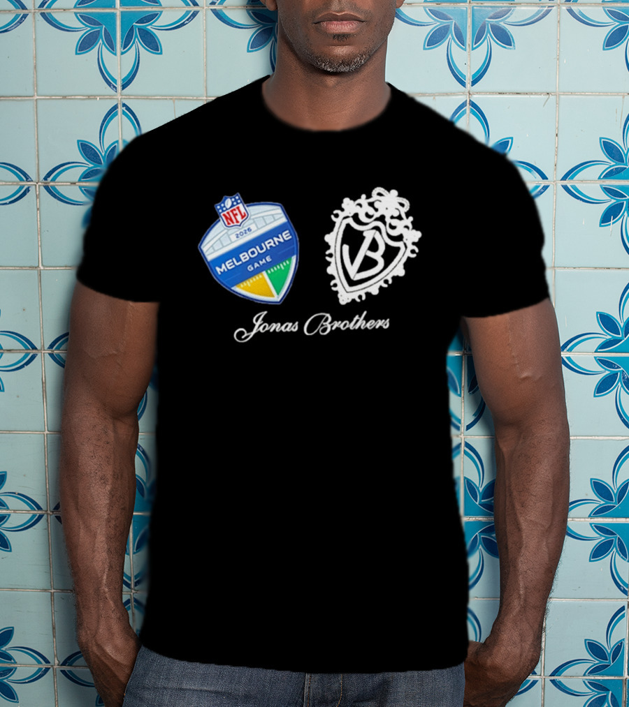 NFL 2026 Melbourne Game Jonas Brothers VB Crest T-Shirt