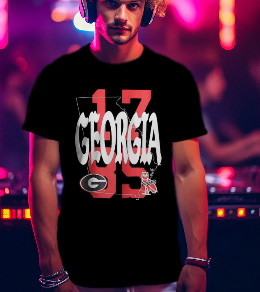 Georgia Bulldogs 13 Campus Store Ovo Black T-Shirt