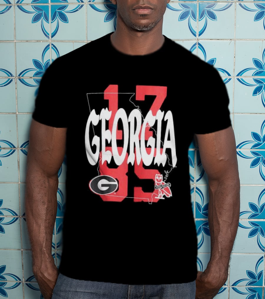 Georgia Bulldogs 13 Campus Store Ovo Black T-Shirt