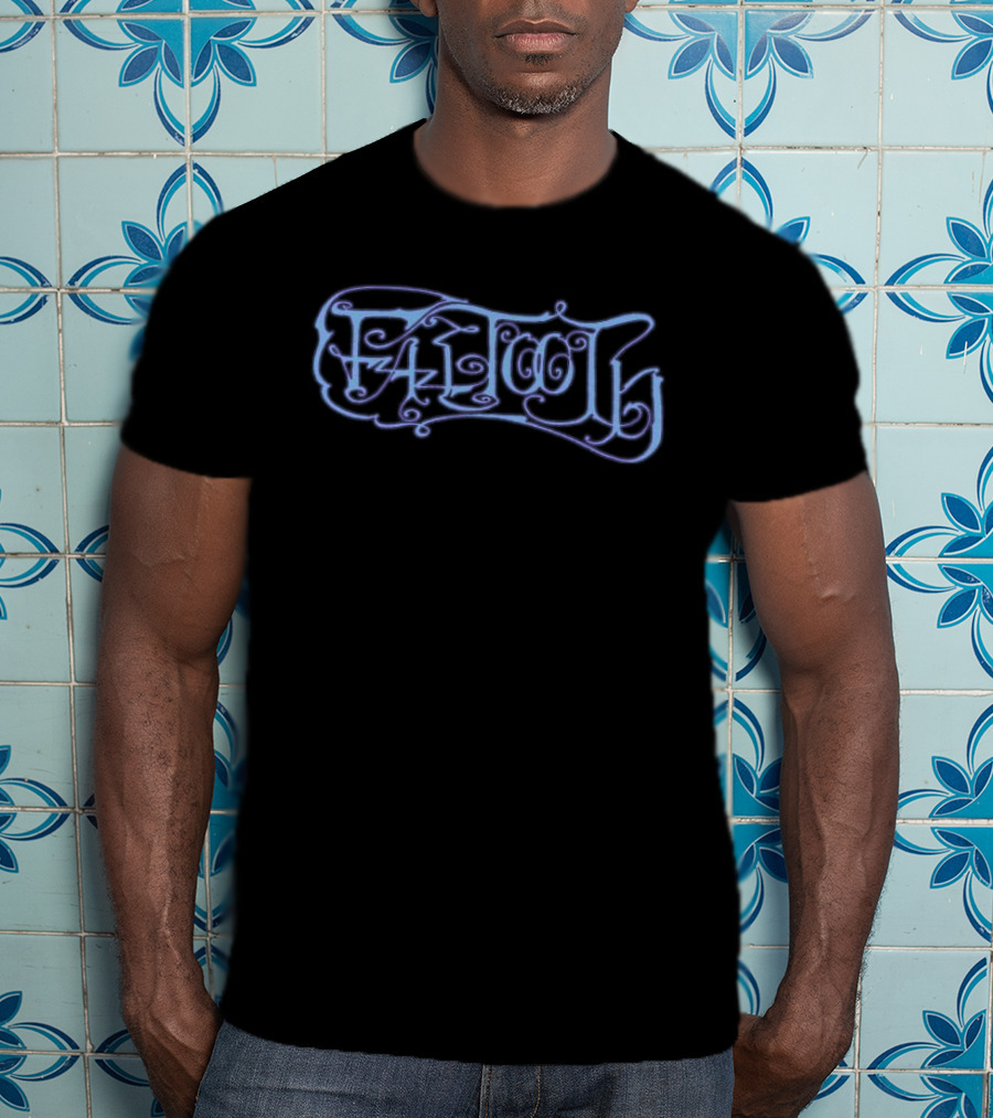 Just Store Faetooth Cropped Purple Calligraphic T-Shirt