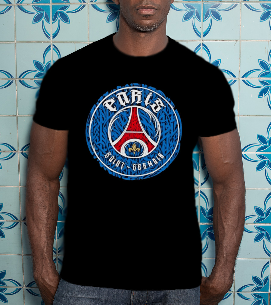 Paris Saint Germain PSG Tribal Fleur De Lis Football T-Shirt