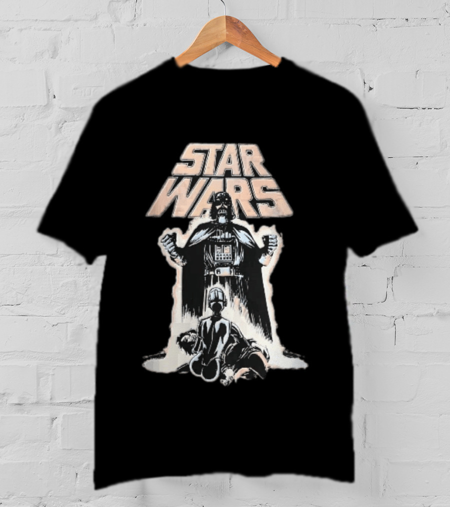 Star Wars Distressed Comic Darth Vader Over Defeated Droid T-Shirt