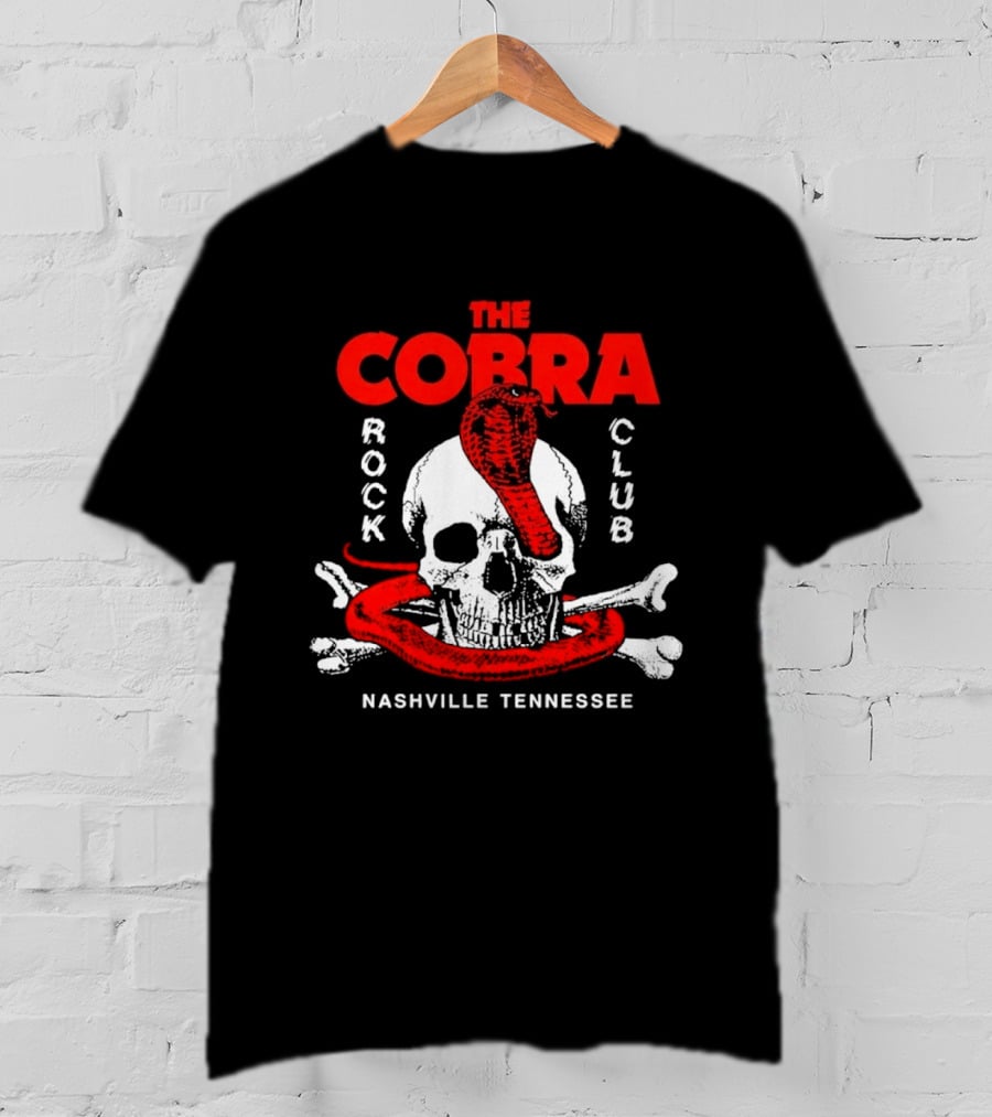 The Cobra Rock Club Skull And Snake Nashville Tennessee T-Shirt