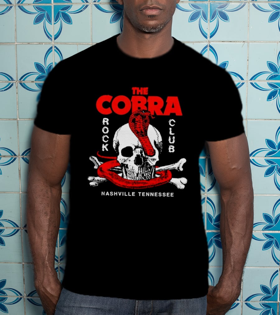 The Cobra Rock Club Skull And Snake Nashville Tennessee T-Shirt