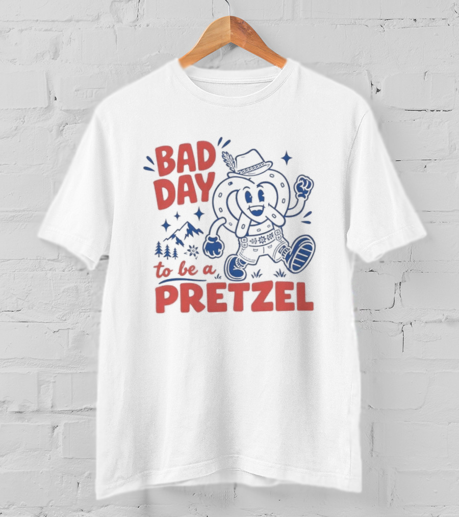Bad Day To Be A Pretzel Cartoon Character Adventure T-Shirt