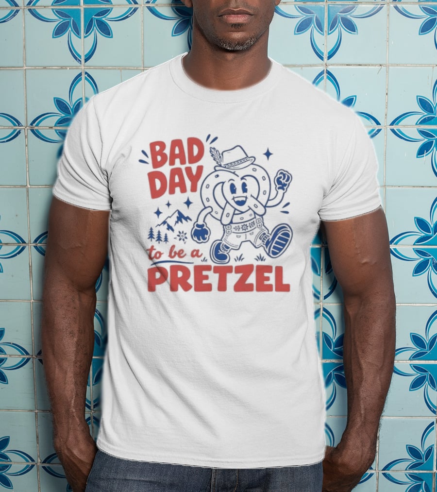 Bad Day To Be A Pretzel Cartoon Character Adventure T-Shirt