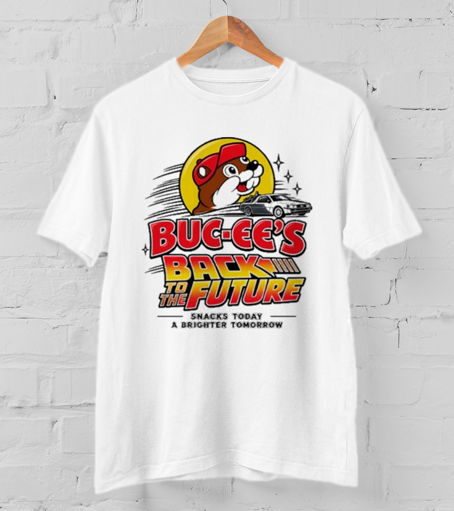 Buc Ee's Back To The Future DeLorean Snacks Today Brighter Tomorrow T-Shirt