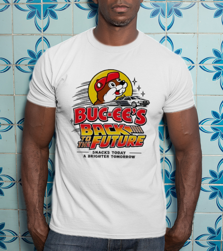 Buc Ee's Back To The Future DeLorean Snacks Today Brighter Tomorrow T-Shirt