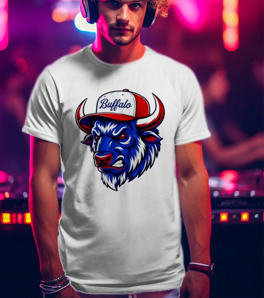 Buffalo Bison Bull Hat Sports T-Shirt
