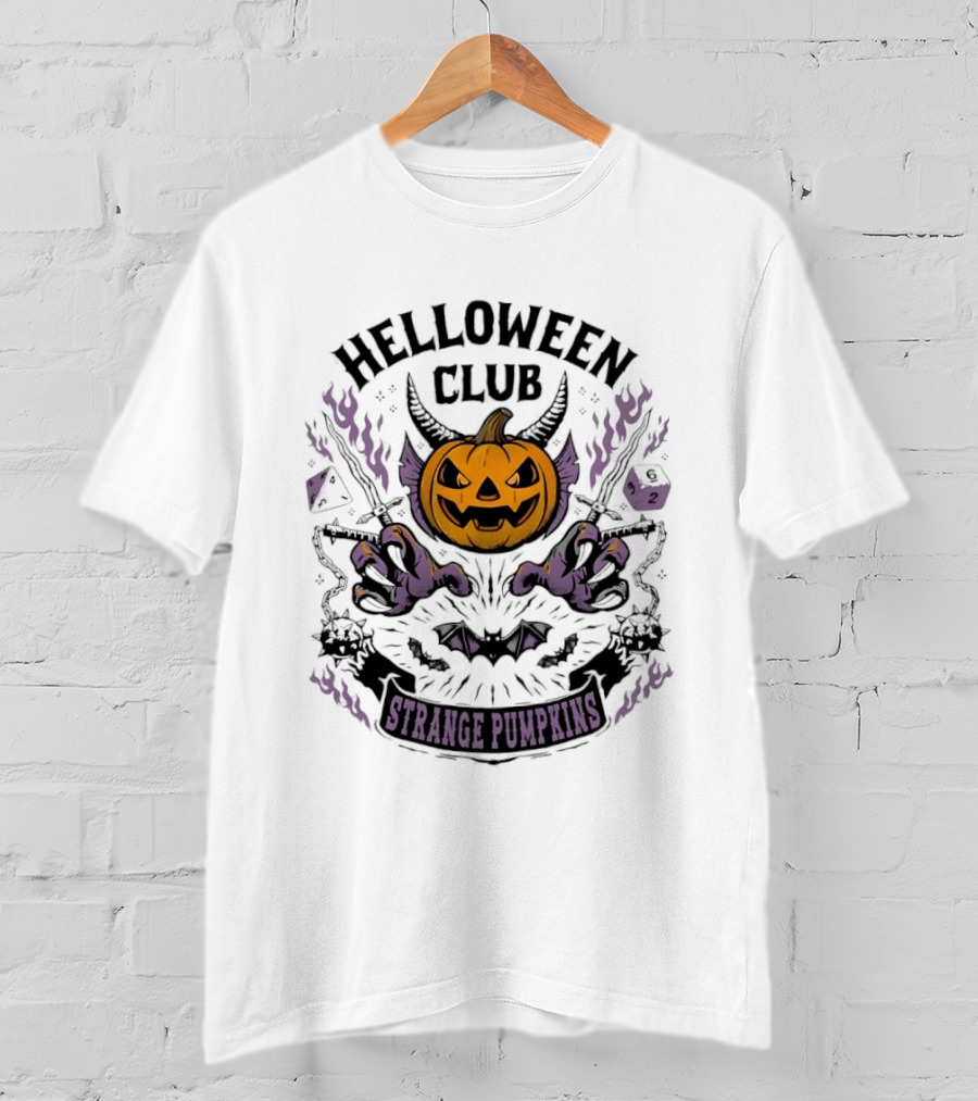 Helloween Club Strange Pumpkins Halloween Jack O' Lantern Monster Claws T-Shirt