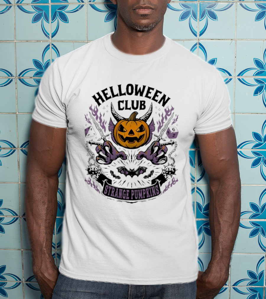 Helloween Club Strange Pumpkins Halloween Jack O' Lantern Monster Claws T-Shirt