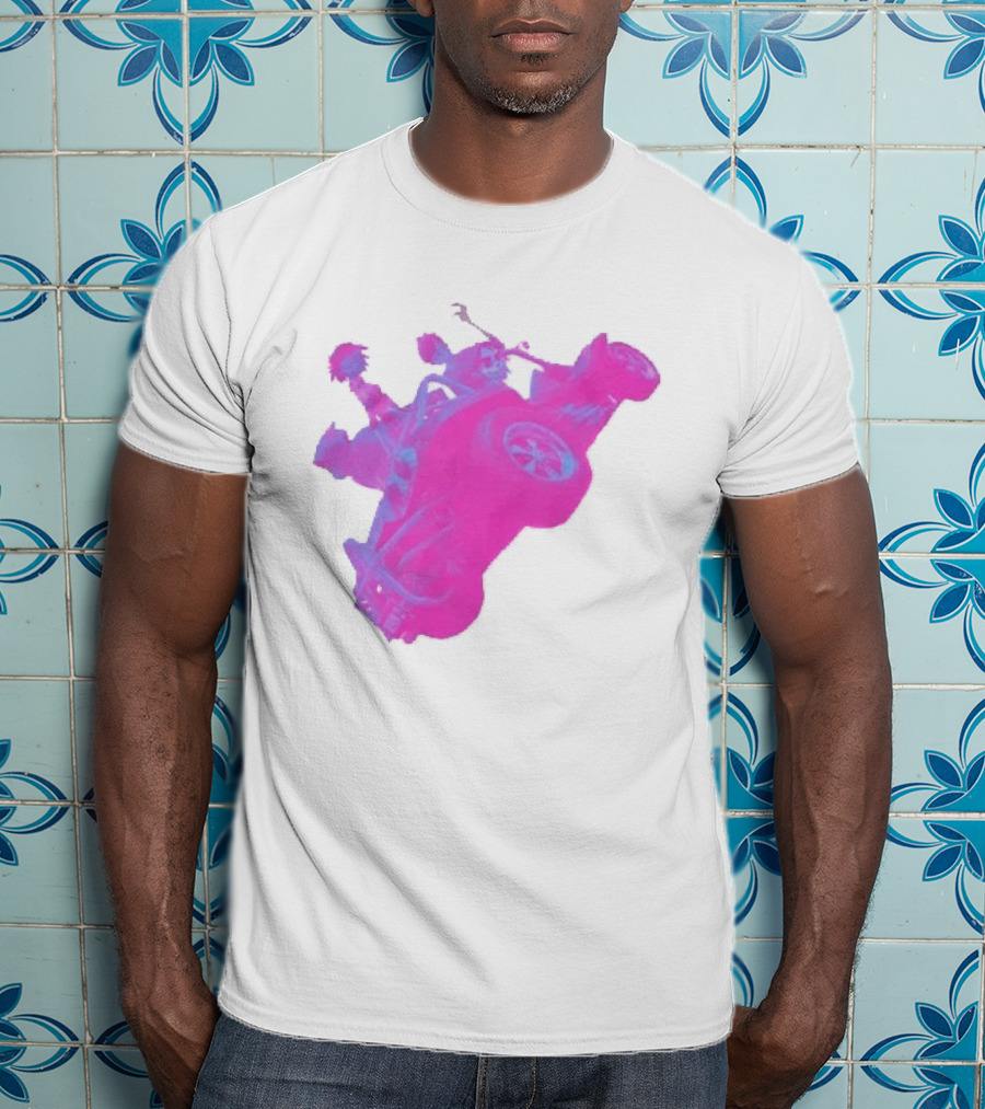 Hot Topic Gorillaz Neon Buggy Pink Blue Vehicle T-Shirt