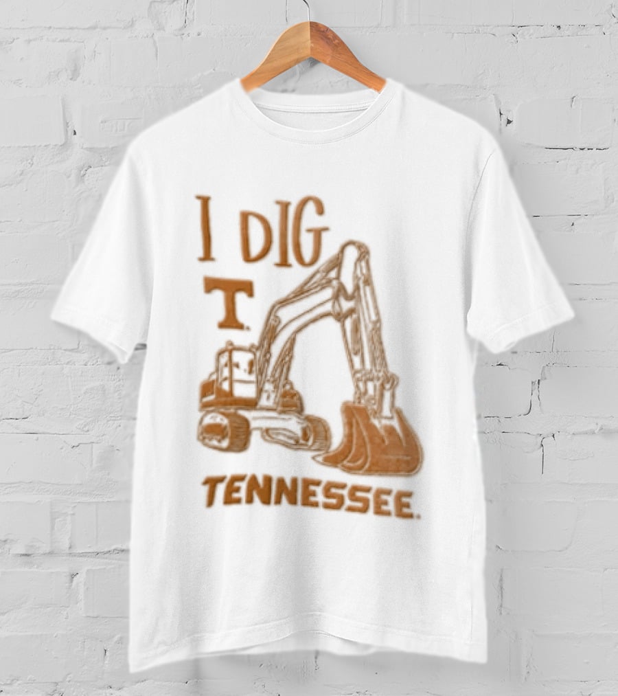 I Dig Tennessee Excavator Orange Text Construction Equipment T-Shirt