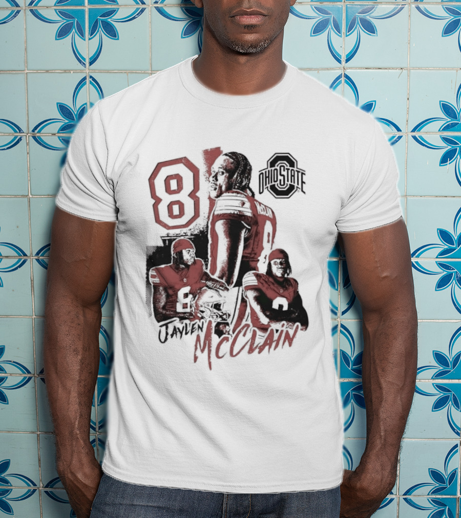 Ohio State Buckeyes Jaylen McClain No 8 Football Player T-Shirt