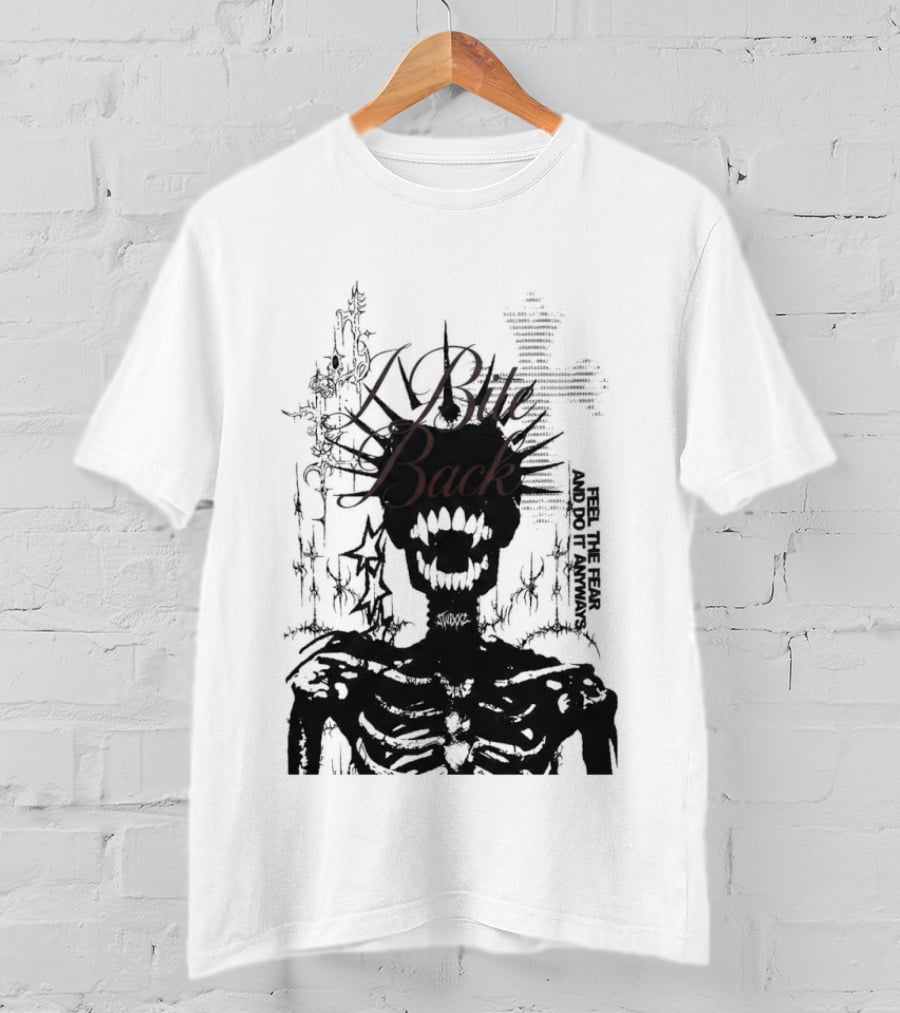 Swixxz Bite Back Jumbo Skeleton Cross T-Shirt