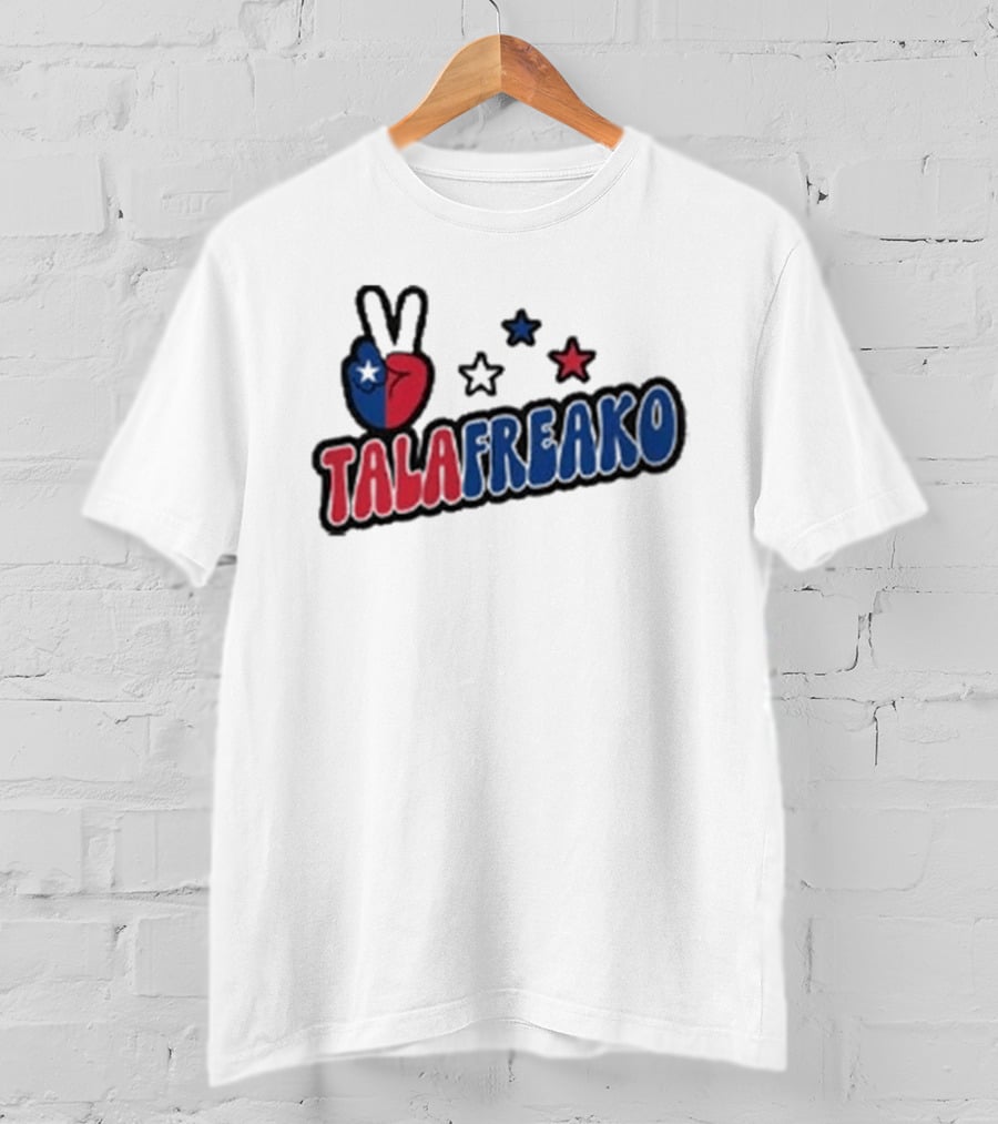 TALAFREAKO Chilean Flag Peace Sign Stars Patriotic T-Shirt